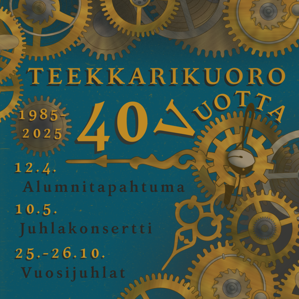 12.4. Alumnitapahtuma 10.5. Juhlakonsertti 25.-26.10. Vuosijuhlat